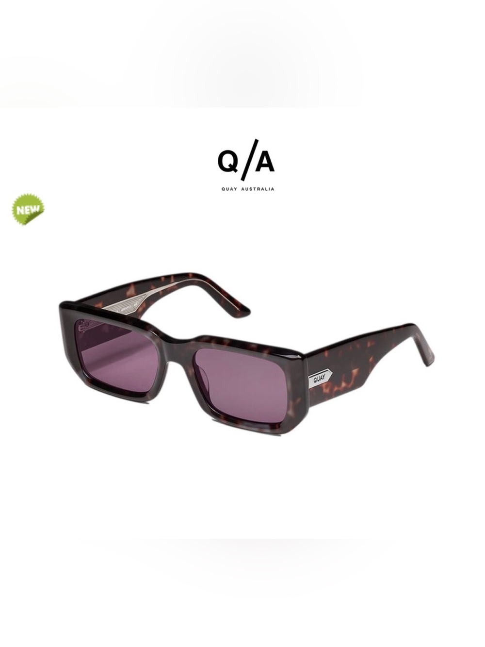 Quay Australia Tell Me More Sunglasses color cHazy Tort w/ Amethyst (HAZTRT/AMET